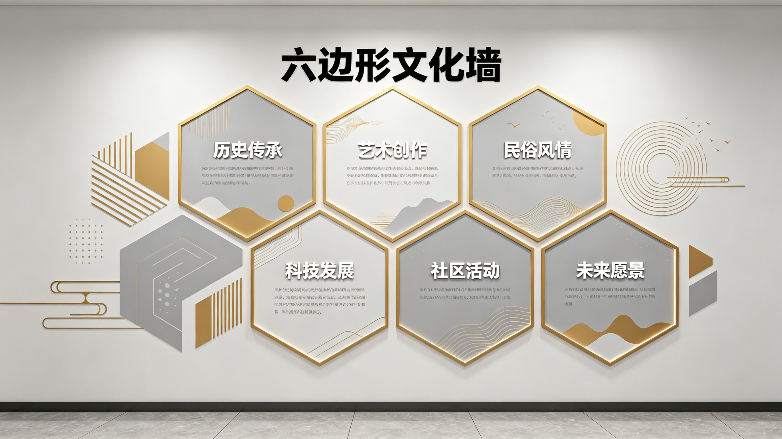 随州企业文化墙 | 六边形信息美学